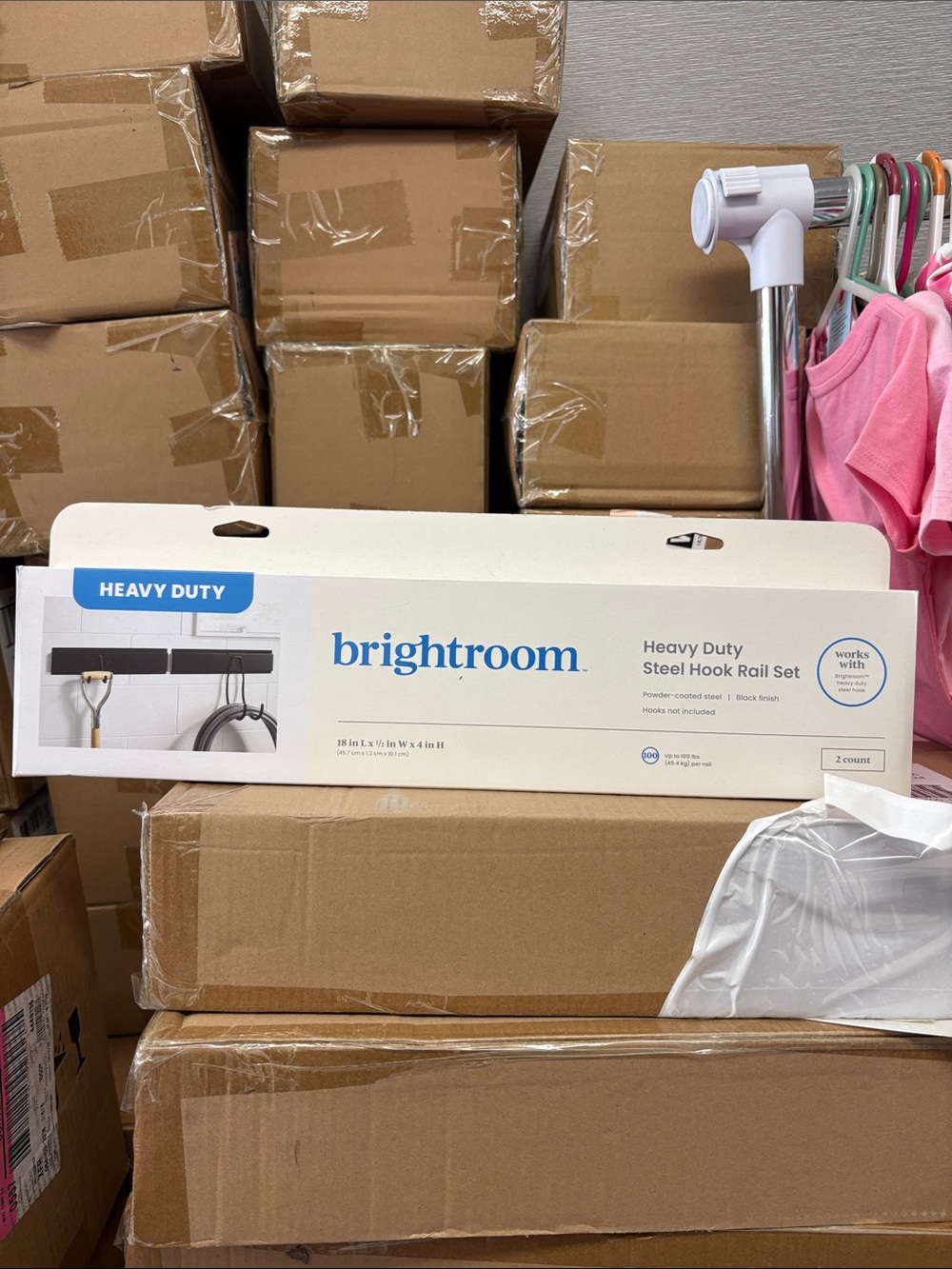 Brightroom heavy duty steel hook rail set 
Only bundle with light items